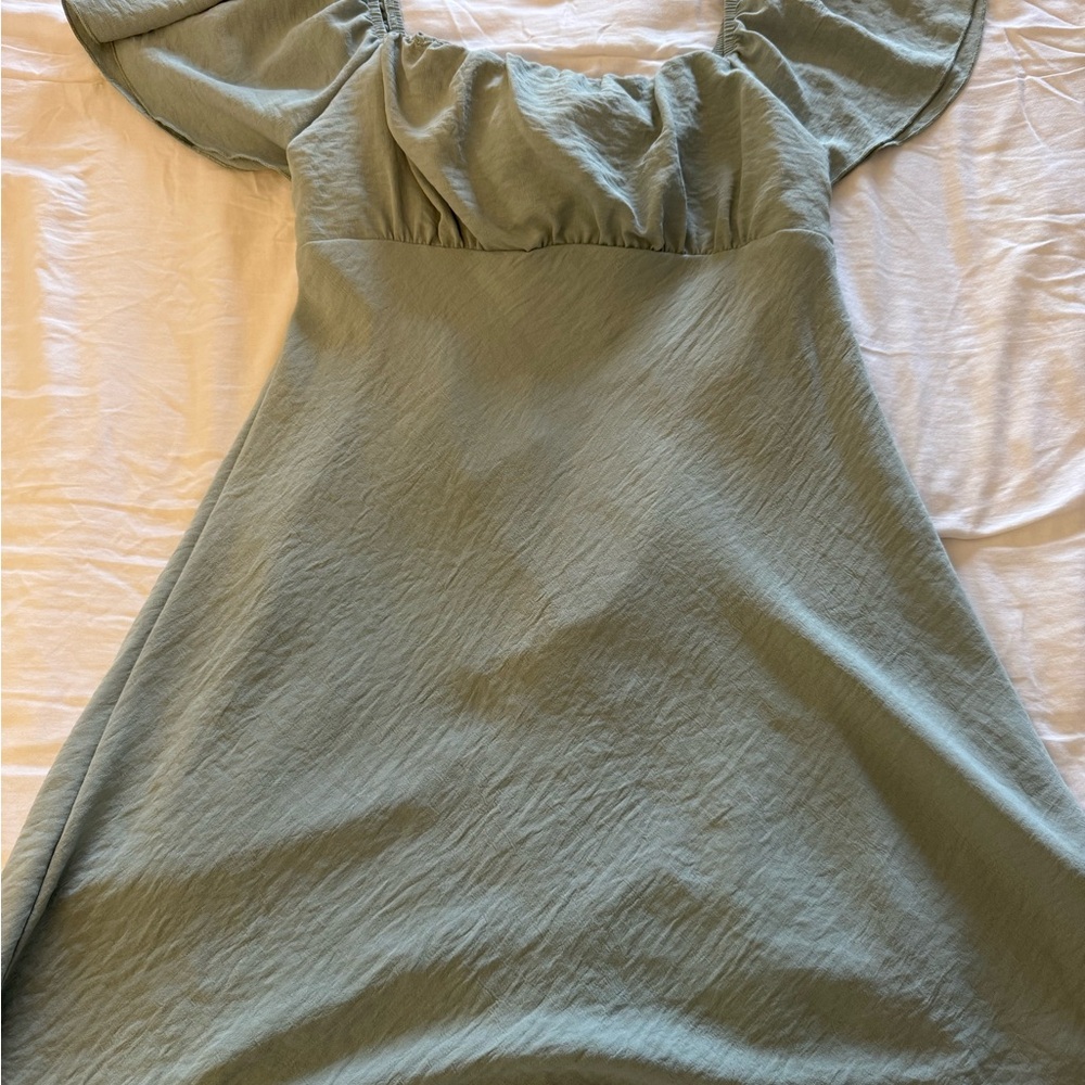 Green Off-Shoulder Dress